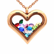 Fashionable heart shape photo inside locket pendant jewelry
